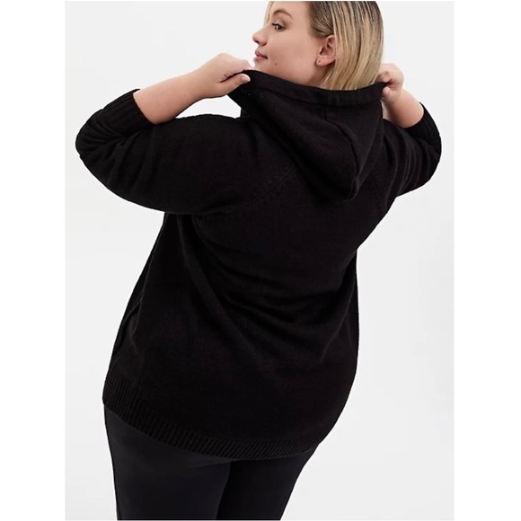 Torrid Ribbed Cardigan Zip Up Hooded Sweater - Picture 2 of 6